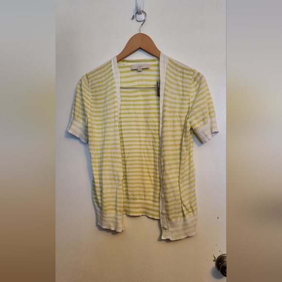 LOFT Lemon and Cream Striped Knitwear - Picture 4 of 5